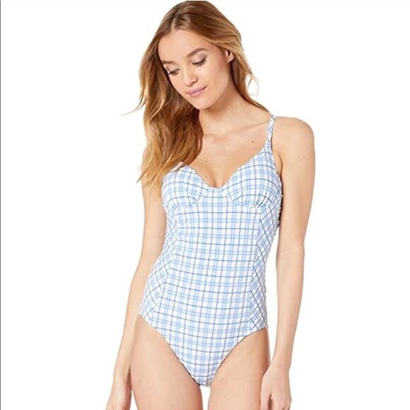 Tory Burch Plaid underwire one piece swimsuit